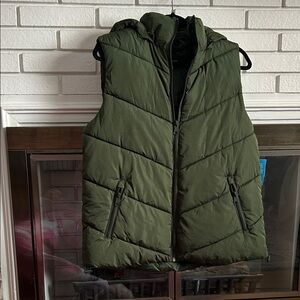 Green Hooded Puffer Vest